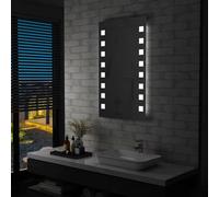 Runheo Specchio da parete per bagno con LED, 60 x 100 cm, illuminato, protezione IP44, telaio in alluminio, con adattatore e materiale di fissaggio, per bagno, camera da letto, corridoio e guardaroba