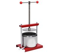 Runheo Spremifrutta e vino in acciaio inox 6L per uva, purè e bacche, manico girevole a 2 bracci, qualità alimentare, 30 x 24,5 x 45 fino a 70 cm, facile pulizia per vino domestico e cantina