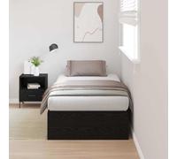 Runheo Struttura letto con contenitore Rovere Nero 90 x 190 cm supporto stabile con spazio di stoccaggio pratico per camera da letto moderna e funzionale