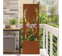 Runheo Telone frangivista da giardino, 50 x 150 cm, in acciaio resistente alle intemperie, con intarsi decorativi, per terrazza, balcone e giardino, opaco, con design stabile e facile da montare