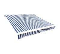 Runheo Tenda da sole in tela, colore blu e bianco, protezione solare, 4 x 3 m, in poliestere, con mantovana per braccio articolato, telaio di ricambio, per terrazza, giardino, ombra