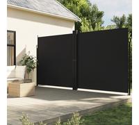 Runheo Tenda laterale estensibile, nera, 200 x 600 cm, per giardino, balcone, terrazza, con protezione UV e acqua, pieghevole, protezione dal vento, protezione dagli sguardi indiscreti, in poliestere