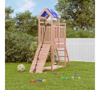 Runheo Torre da gioco in legno massiccio Douglas con piedistallo da 90 cm, rampa da arrampicata con corda, scala, tetto e sabbiera, per giardino, parco giochi, terrazza a partire dai 3 anni