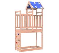 Runheo Torre da gioco marrone in legno massiccio Douglas, 110,5 x 52,5 x 215 cm, per giardino, terrazza, cortile, esterno, resistente alle intemperie, con scivolo, arrampicata, gioco di ruolo e gioco