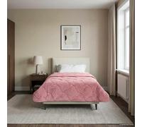 Runheo Trapunta estiva rosa, 140 x 220 cm, in microfibra e pile orsacchiotto, traspirante, facile da lavare, anallergica, termoregolante, design moderno per l'estate
