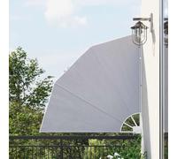 Runheo Ventaglio pieghevole da balcone, grigio, con telaio in acciaio, 140 x 140 cm, impermeabile e resistente ai raggi UV, pieghevole con supporto da parete, ideale per giardino, balcone, terrazza