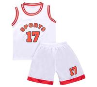 Runhomal 2 pezzi Maglie da basket bambino ragazzo ragazza pantaloncini da basket canotta attiva pantaloni corti abbigliamento da basket 2-16 anni