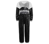 Runhomal Bambini Vestiti Da Danza Hip Hop In 3 Pezzi Per Ragazze Competizione Ginnastica Abbigliamento Per La Squadra Di Danza Della Scuola, Nero , 15-16 anni