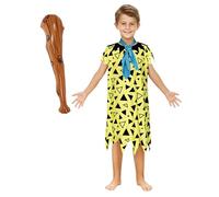 Runhomal Costume Preistoriano Per Bambini Ragazzi Ragazze Costume Di Età Della Pietra Per Ragazzi E Ragazze Con Barra Gonfiabile Costume Di Età Della Pietra 5-16 Anni Giallo 7-8 anni