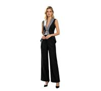 Runhomal Donna Suit Formale Completo da Elegante Tailleur Tinta Unita Gilet | Combinato Gilet E Pantaloni L'Ufficio,Completo Formale Senza Maniche Con,Singolo Bottone Anteriore,Lavoro,Festa Compleanno