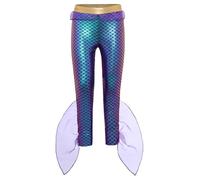 Runhomal Pantaloni a zampa Stampato Bambina Abiti Di Halloween Leggings Tinta unita Costume Principessa Carnevale Natale 5-16 Anni Viola 5-6 anni