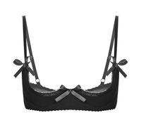 Runhomal Reggiseno da donna con ferretto Bra Push Up Sexy Reggiseno in pizzo Bralette Lingerie Adulto S-5XL, Nero , XXXXXL