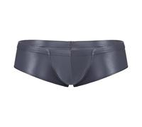Runhomal Slip lucido da uomo, sexy, perizoma a vita bassa, Jockstrap Gay Triangolo Micro Boxer Trunk Briefs Mini Bikini Thongs Erotic Lingerie Underpants M-XXL, Colore: grigio., M