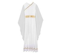 Runhomal - Vestito da donna per danza liturgica, preghiera, danza lirica, ritmica brillante, danza classica, costume per spettacolo, S-3XL, bianco, XXL