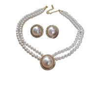 runhuabaihuo Set di gioielli for orecchini con perle imitazione strass in lega rotonda Accessori da sposa(Sets)