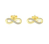 runhuabaihuo Set di gioielli in argento sterling 925 con cristalli intarsiati, orecchini, bracciale, collana ad anello da donna, regalo for feste(Gold Earrings)