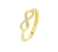 runhuabaihuo Set di gioielli in argento sterling 925 con cristalli intarsiati, orecchini, bracciale, collana ad anello da donna, regalo for feste(Gold Ring)
