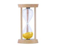 Runiash Clessidra con sabbia, 10 minuti, in legno, per giochi, casa, ufficio, decorazione (giallo)