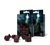 Runico Nero e Rosso Dadi Set Gioco di Ruolo Giochi Q-WORKSHOP Dnd RPG Roll Nuovo