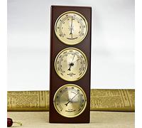 RUNLAIKEJI Barometro termometro igrometro, manometro barometrico per casa, barometri con telaio in legno a parete, stazione meteorologica analogica multifunzione 3 in 1, barometro per casa, giardino