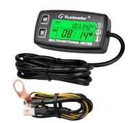 Runleader Contaore digitale, indicatore di temperatura del motore, avviso RPM, display retroilluminato per trattore da giardino, compressore, generatore, motoslitta, moto d'acqua