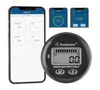 Runleader da 12V a 48V Bluetooth LCD Battery Level Meter,Volt Meter with Alert,Run Hours Record for Lead Acid Trojan GEL AGM LiFePO4 Battery driven Golf car Forklift Go-kart (1)