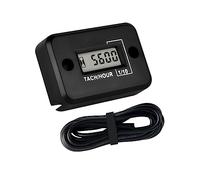 Runleader Digital Mini Tach Hour Meter, accumulo di ore TOT, visualizzazione RPM in tempo reale, funzionamento a batteria per generatore di trattori tosaerba ZTR fuoribordo ATV motosega. (nero)