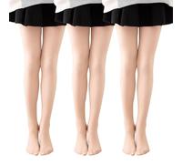 Runmeihe 3PCS Collant Bambina Antiscivolo, 20D e 90D Microfibra Elasticizzata Lavorata Collant Danza Classica Bambina per Abbigliamento Scolastico (IT, Età, 3 anni, 4 anni, Regular, 90D Skin)