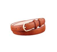 RUNMIND Cintura da donna con fibbia ad ardiglione in pelle bovina, cinture in pelle casual per abito, cintura in vera pelle da donna, Beige, 95 cm