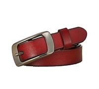 RUNMIND Cinture in vera pelle da donna, cintura in pelle vintage con fibbia ad ardiglione in lega, cintura casual da donna, Rosso marrone, 105 cm
