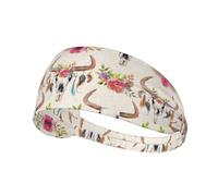 Runner Bull Skull stampa regolabile sport elastico fascia per esercizi - morbido, traspirante, ideale per calcio, palestra, ciclismo