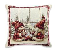 Runner, Centrotavola e Cuscino Natalizia in Tessuto Gobelin, Made in Italy