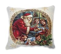 Runner, Centrotavola e Cuscino Natalizia in Tessuto Gobelin, Made in Italy