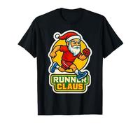 Runner Claus Running Santa Merry Christmas Race Racing Xmas Maglietta