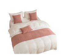 Runner da letto, asciugamano da letto in velluto for hotel, morbido runner da letto for camera d'albergo, copriletto reversibile in jacquard for piumone singolo e matrimoniale(Pink,45x210cm)