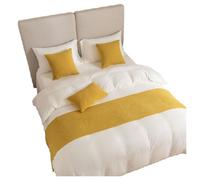 Runner da letto, asciugamano da letto in velluto for hotel, morbido runner da letto for camera d'albergo, copriletto reversibile in jacquard for piumone singolo e matrimoniale(Yellow,45x210cm)