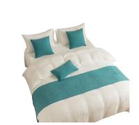 Runner da letto, asciugamano da letto in velluto for hotel, morbido runner da letto for camera d'albergo, copriletto reversibile in jacquard for piumone singolo e matrimoniale(Blue,45x180cm)