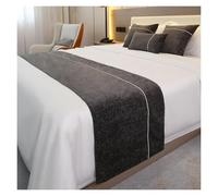 Runner da letto di lusso in ciniglia, tinta unita, decorativo, moderno, minimalista, lavabile, per camera da letto, hotel, appartamento, pensione, camera da letto nuziale, casa (grigio, 50 x 240 cm)