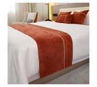 Runner da letto di lusso in ciniglia, tinta unita, decorativo, moderno, minimalista, lavabile, per camera da letto, hotel, appartamento, pensione, camera da letto nuziale, casa (rosso, 50 x 180 cm)