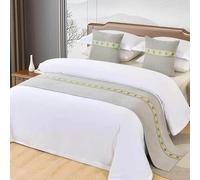 Runner da letto e sciarpe, copriletto di lusso, copriletto jacquard, decorazione, morbido e confortevole, asciugamano per letto matrimoniale, king size, grigio, 50 x 240 cm, per letto da 1,8 m