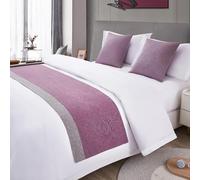 Runner da letto grigio Coperta lancio Copriletto bicolore Biancheria decorativa Copri sciarpa Sciarpe in tinta unita for la casa dell'hotel Letto doppio singolo king size(L,50*260cm for 200cm Bed)