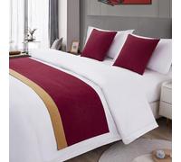 Runner da letto grigio Coperta lancio Copriletto bicolore Biancheria decorativa Copri sciarpa Sciarpe in tinta unita for la casa dell'hotel Letto doppio singolo king size(G,50*160cm for 100cm Bed)