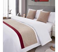 Runner da letto grigio Coperta lancio Copriletto bicolore Biancheria decorativa Copri sciarpa Sciarpe in tinta unita for la casa dell'hotel Letto doppio singolo king size(I,50*240cm for 180cm Bed)