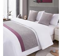 Runner da letto grigio Coperta lancio Copriletto bicolore Biancheria decorativa Copri sciarpa Sciarpe in tinta unita for la casa dell'hotel Letto doppio singolo king size(A,50*50cm(No core))