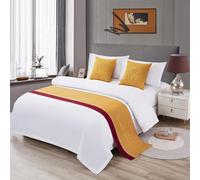 Runner da letto grigio Coperta lancio Copriletto bicolore Biancheria decorativa Copri sciarpa Sciarpe in tinta unita for la casa dell'hotel Letto doppio singolo king size(B,50*180cm for 120cm Bed)