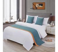 Runner da letto grigio Coperta lancio Copriletto bicolore Biancheria decorativa Copri sciarpa Sciarpe in tinta unita for la casa dell'hotel Letto doppio singolo king size(D,50*50cm(with core))