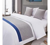 Runner da letto grigio Coperta lancio Copriletto bicolore Biancheria decorativa Copri sciarpa Sciarpe in tinta unita for la casa dell'hotel Letto doppio singolo king size(J,50*160cm for 100cm Bed)