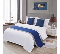 Runner da letto grigio Coperta lancio Copriletto bicolore Biancheria decorativa Copri sciarpa Sciarpe in tinta unita for la casa dell'hotel Letto doppio singolo king size(H,50*260cm for 200cm Bed)