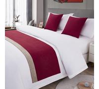 Runner da letto grigio Coperta lancio Copriletto bicolore Biancheria decorativa Copri sciarpa Sciarpe in tinta unita for la casa dell'hotel Letto doppio singolo king size(F,50*210cm for 150cm Bed)