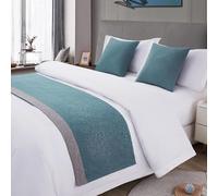 Runner da letto grigio Coperta lancio Copriletto bicolore Biancheria decorativa Copri sciarpa Sciarpe in tinta unita for la casa dell'hotel Letto doppio singolo king size(E,50*240cm for 180cm Bed)